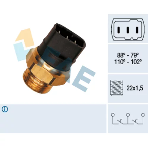 Teplotný spínač ventilátora chladenia FAE 37840