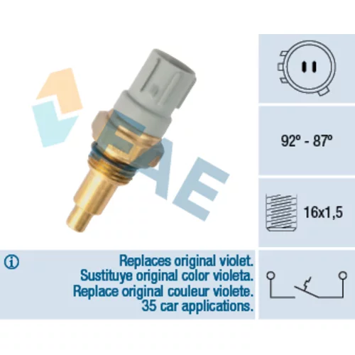 Teplotný spínač ventilátora chladenia FAE 36390