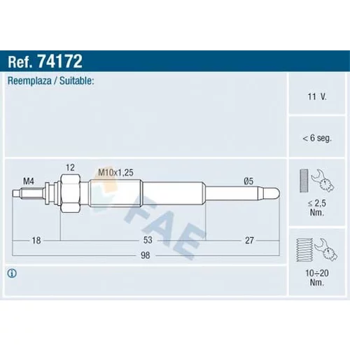 Žeraviaca sviečka FAE 74172