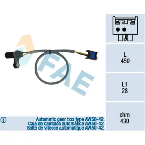 Snímač otáčok, automatická prevodovka FAE 79126