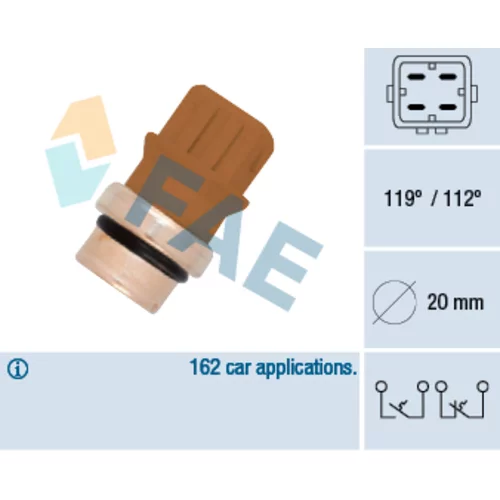 Teplotný spínač kontrolky teploty chladenia FAE 35580