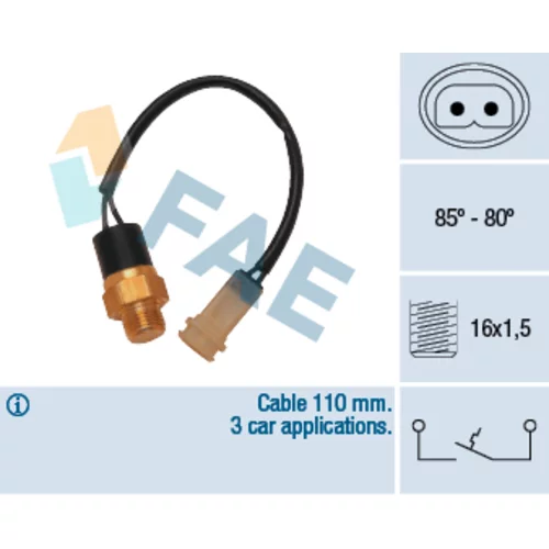 Teplotný spínač ventilátora chladenia FAE 36110