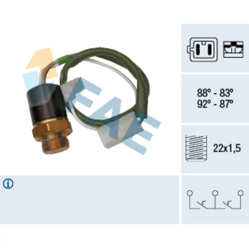 Teplotný spínač ventilátora chladenia FAE 37830