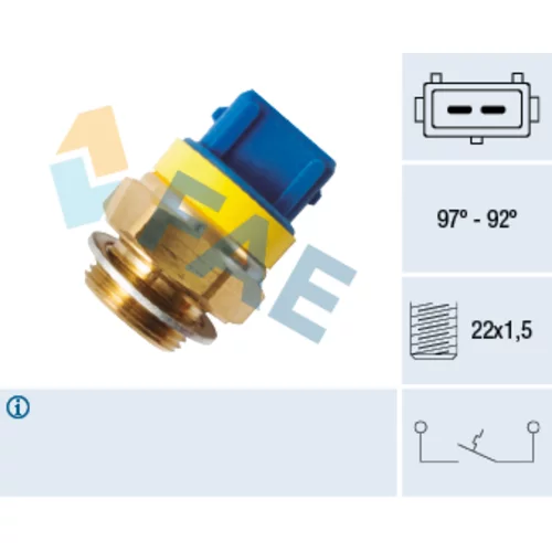 Teplotný spínač ventilátora chladenia 37580 /FAE/