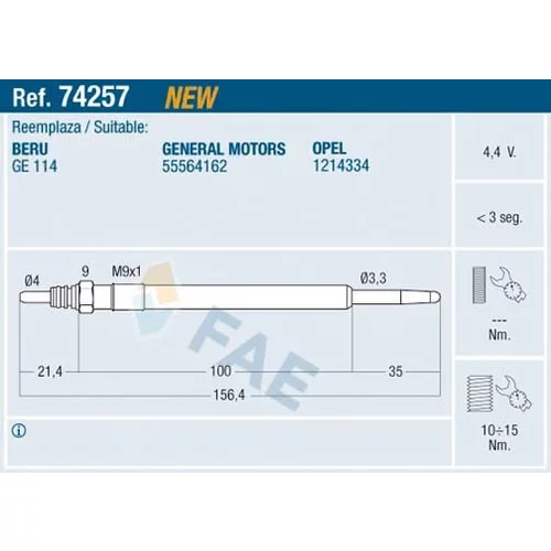 Žeraviaca sviečka FAE 74257