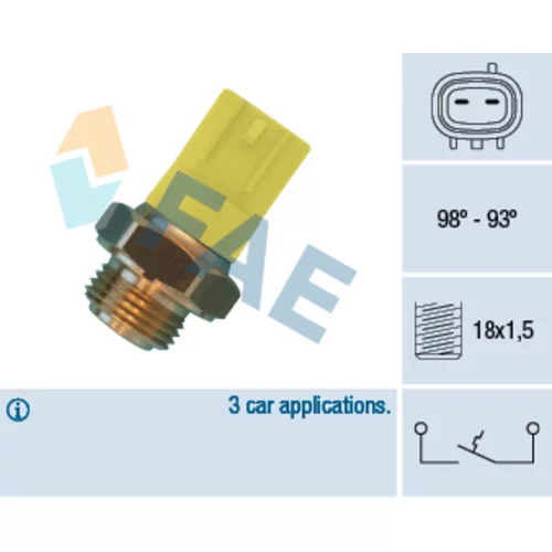 Teplotný spínač ventilátora chladenia FAE 36500