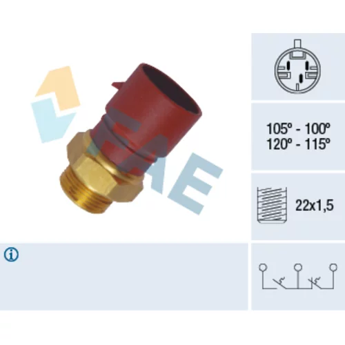 Teplotný spínač ventilátora chladenia FAE 38040