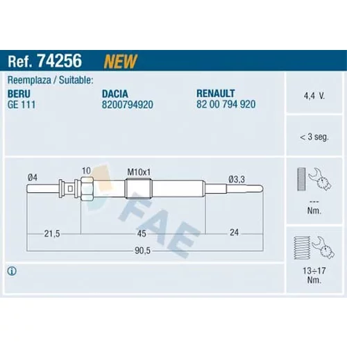 Žeraviaca sviečka FAE 74256