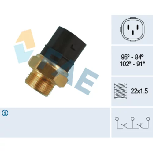 Teplotný spínač ventilátora chladenia FAE 38180