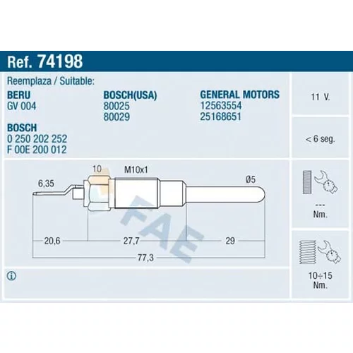 Žeraviaca sviečka FAE 74198