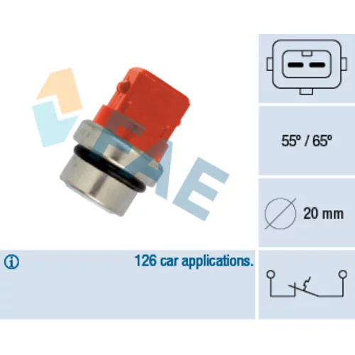 Teplotný spínač kontrolky teploty chladenia FAE 35320