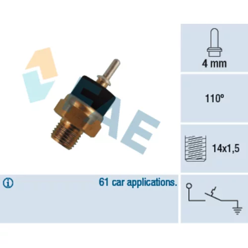 Teplotný spínač kontrolky teploty chladenia FAE 35780