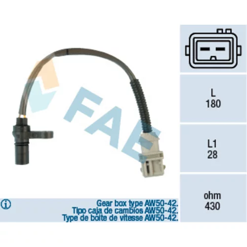 Snímač otáčok, automatická prevodovka FAE 79125