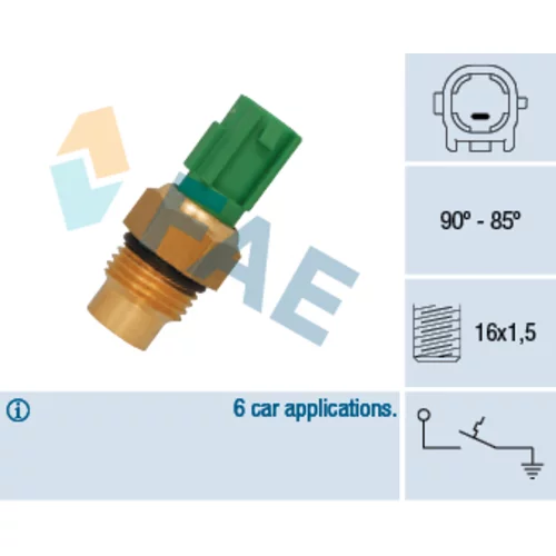 Teplotný spínač ventilátora chladenia FAE 36711