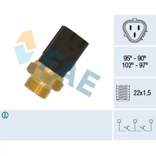 Teplotný spínač ventilátora chladenia FAE 38185