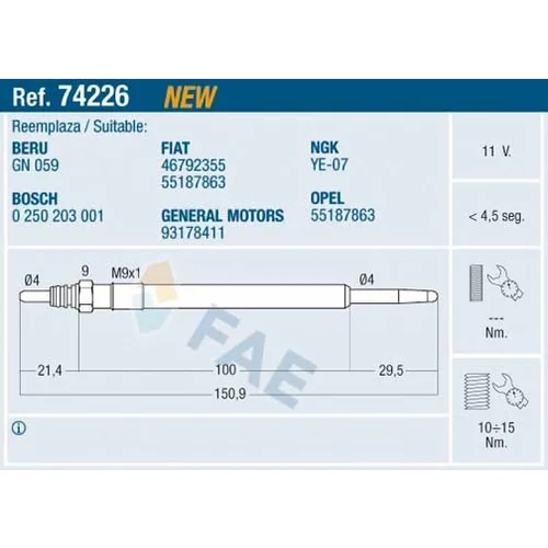 Žeraviaca sviečka FAE 74226