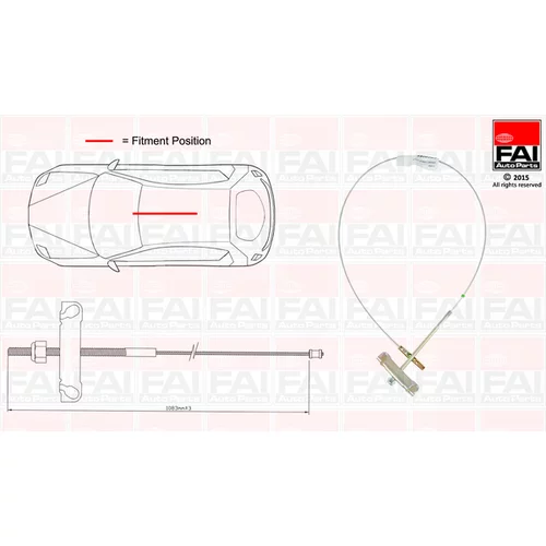 Ťažné lanko parkovacej brzdy FAI AutoParts FBC0065