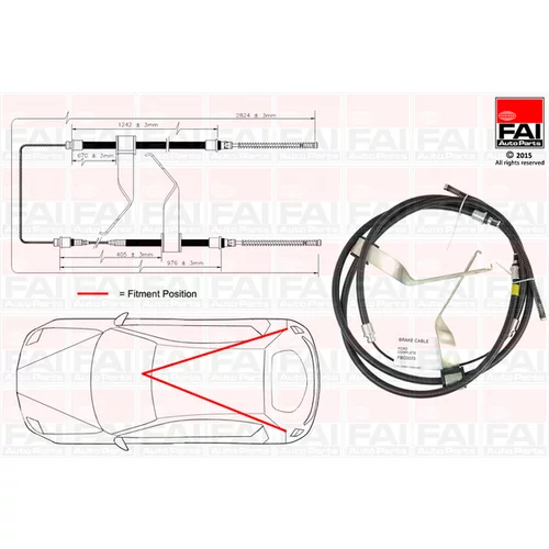 Ťažné lanko parkovacej brzdy FAI AutoParts FBC0073