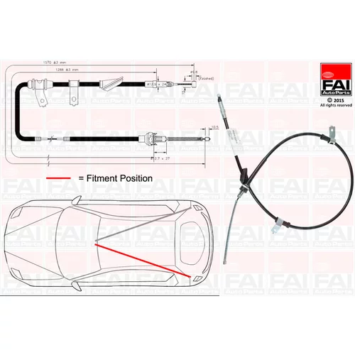 Ťažné lanko parkovacej brzdy FAI AutoParts FBC0102