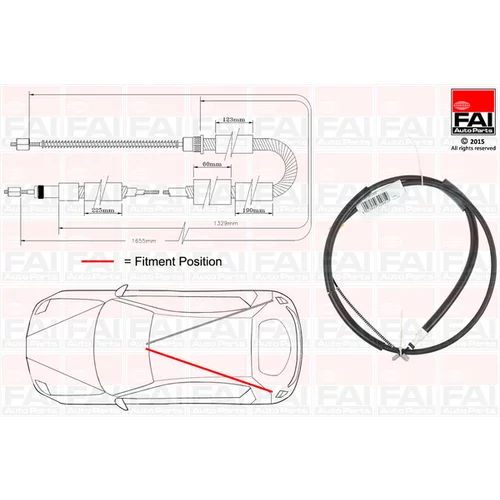 Ťažné lanko parkovacej brzdy FAI AutoParts FBC0111