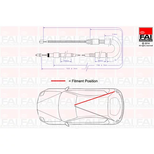 Ťažné lanko parkovacej brzdy FAI AutoParts FBC0015