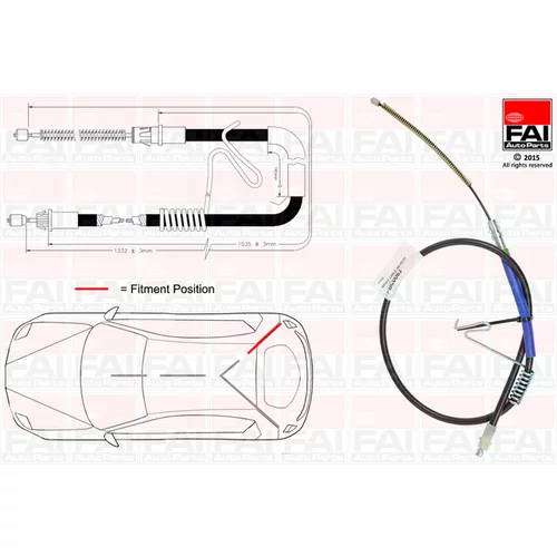 Ťažné lanko parkovacej brzdy FAI AutoParts FBC0063