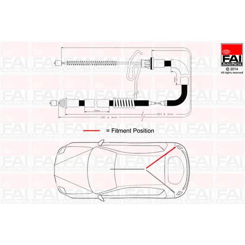 Ťažné lanko parkovacej brzdy FAI AutoParts FBC0045