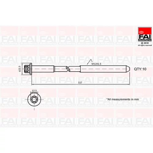 Sada skrutiek hlavy valcov FAI AutoParts B1018