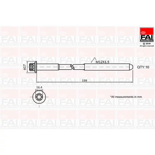 Sada skrutiek hlavy valcov FAI AutoParts B1756