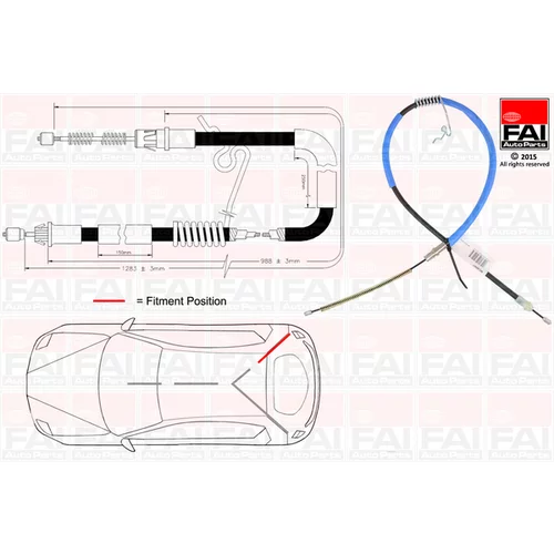 Ťažné lanko parkovacej brzdy FAI AutoParts FBC0055