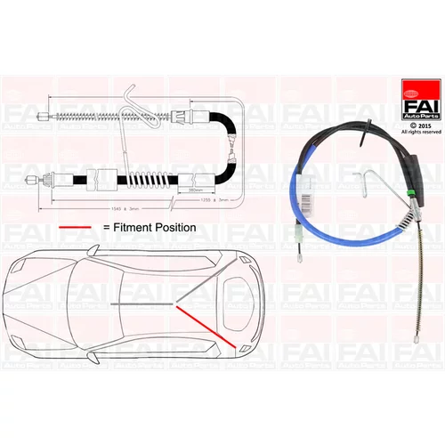 Ťažné lanko parkovacej brzdy FAI AutoParts FBC0054