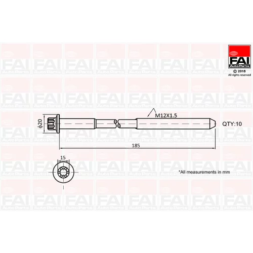 Sada skrutiek hlavy valcov FAI AutoParts B2129