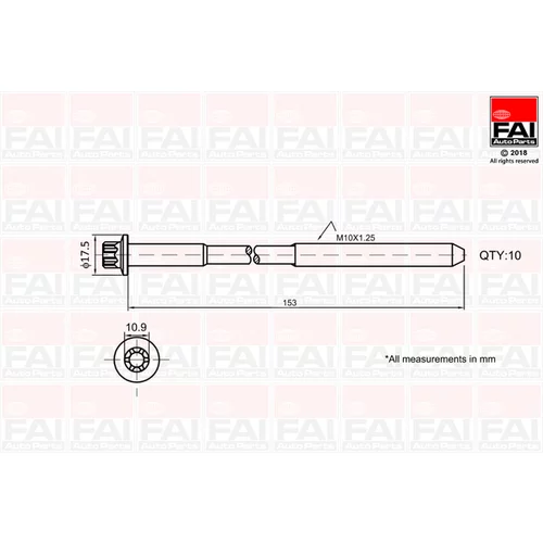 Sada skrutiek hlavy valcov B701 (FAI AutoParts)