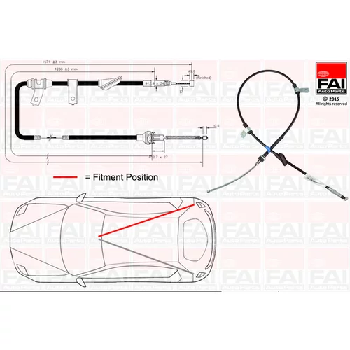 Ťažné lanko parkovacej brzdy FAI AutoParts FBC0103