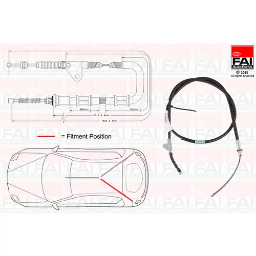 Ťažné lanko parkovacej brzdy FAI AutoParts FBC0152