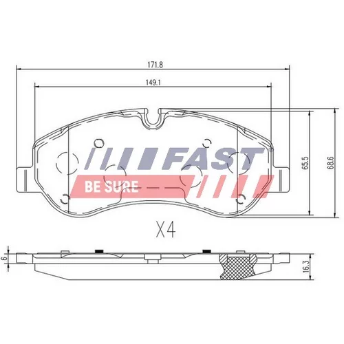 Sada brzdových platničiek kotúčovej brzdy FAST FT29549