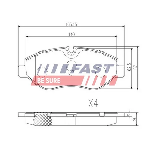 Sada brzdových platničiek kotúčovej brzdy FAST FT29019