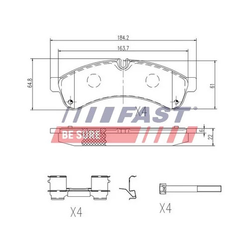 Sada brzdových platničiek kotúčovej brzdy FAST FT29153