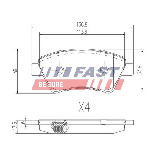 Sada brzdových platničiek kotúčovej brzdy FAST FT29531