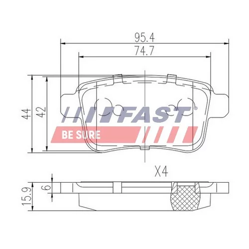 Sada brzdových platničiek kotúčovej brzdy FAST FT29528