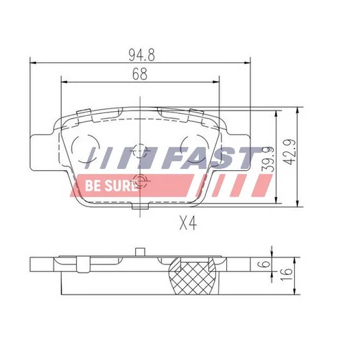 Sada brzdových platničiek kotúčovej brzdy FAST FT29115