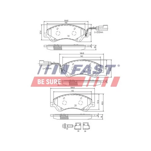 Sada brzdových platničiek kotúčovej brzdy FAST FT29521