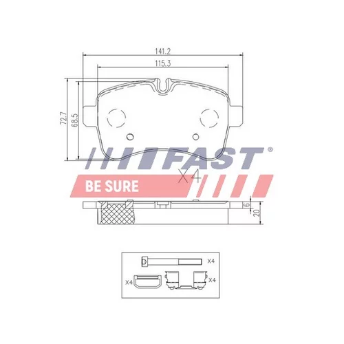 Sada brzdových platničiek kotúčovej brzdy FAST FT29136