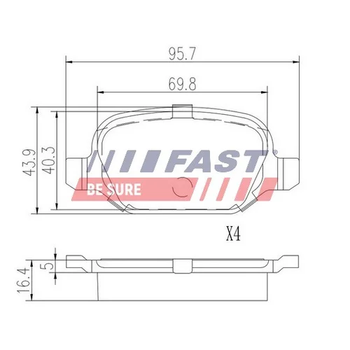 Sada brzdových platničiek kotúčovej brzdy FAST FT29104