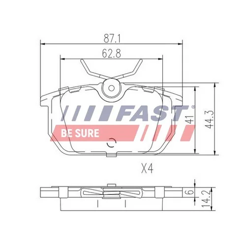 Sada brzdových platničiek kotúčovej brzdy FAST FT29035