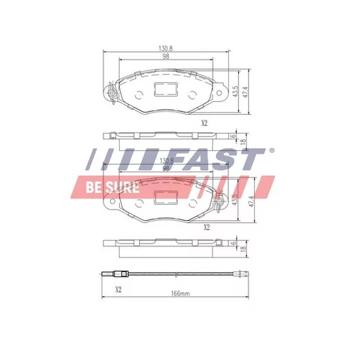 Sada brzdových platničiek kotúčovej brzdy FAST FT29532