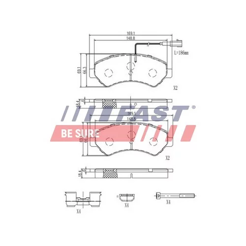 Sada brzdových platničiek kotúčovej brzdy FAST FT29158