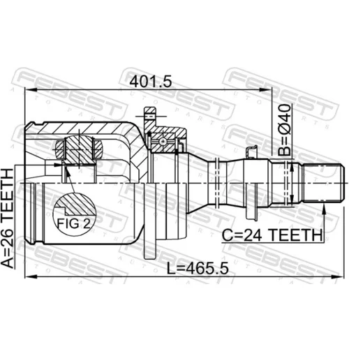 Sada kĺbov hnacieho hriadeľa 0111-AZT250RH /FEBEST/ - obr. 1