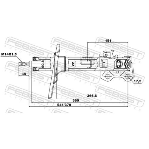 Tlmič pérovania FEBEST 01660968FR - obr. 1