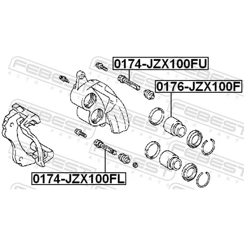 Vodiaci čap brzdového strmeňa FEBEST 0174-JZX100FL - obr. 1